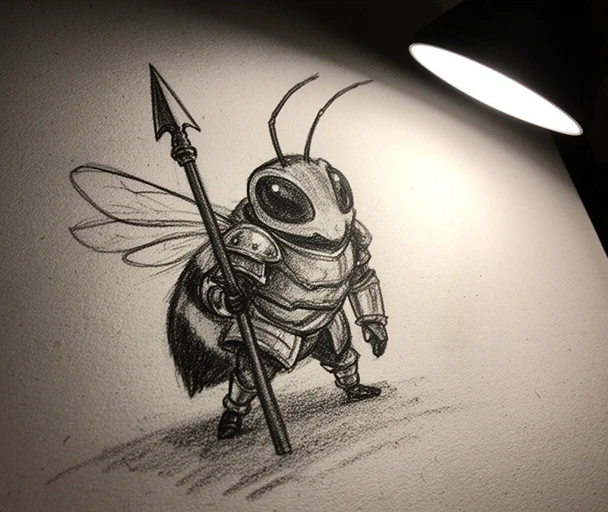Guard bee character sketch